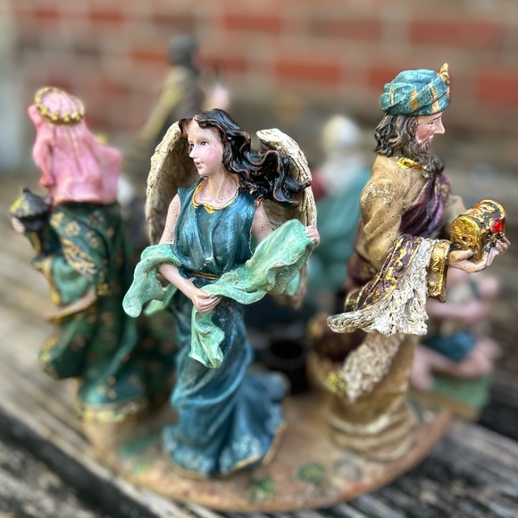 Nativity Advent Candle Holder 4 Piece Holy Family Nativity Scene 4 Candle/Votive - Picture 4 of 12